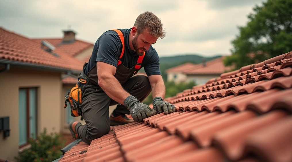 roofer working on a roof